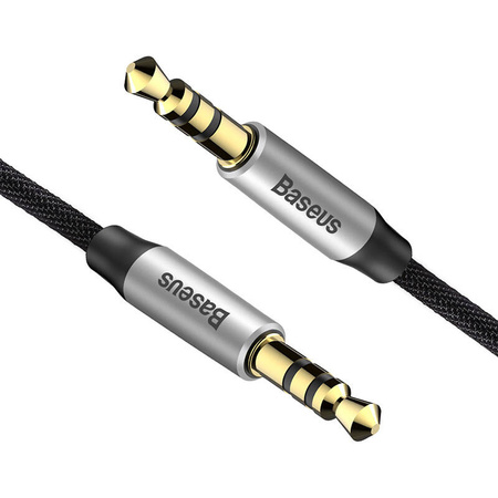 KABEL AUDIO MINI JACK 3,5MM AUX BASEUS YIVEN 1,5M (CZARNO-SREBRNY)