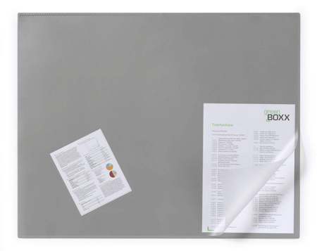 PODKŁAD 650X520MM Z PRZEZROCZYSTĄ NAKŁADKĄ DURABLE 720310 SZARY