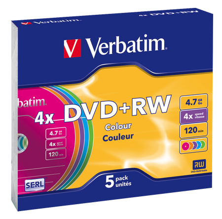 PŁYTA DVD+RW 4,7GB 4X VERBATIM DATALIFE PLUS 43297 SLIM 5 SZT.