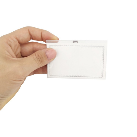 IDENTYFIKATOR Z KLIPESM I AGRAFKĄ 90X58MM D.RECT 50SZT