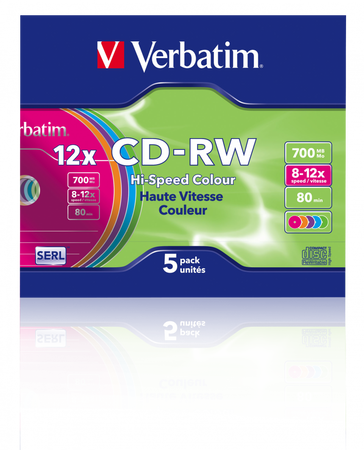 PŁYTA CD-RW 700MB 12X VERBATIM DATALIFE PLUS 43167 SLIM 5 SZT.