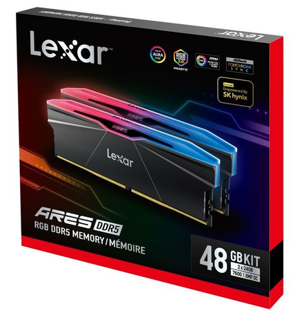 LEXAR PAMIĘĆ DO PC DDR5 ARES RGB 48GB(2*24GB)/7600 CZARNA