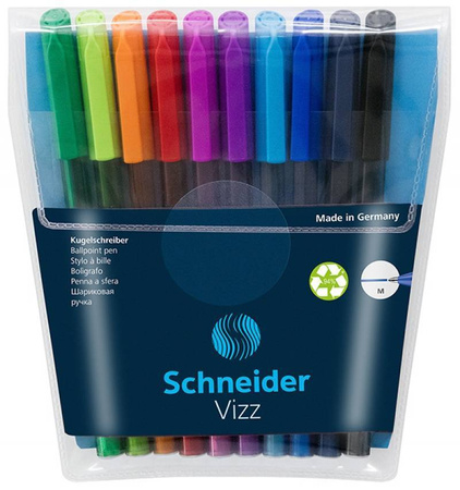 DŁUGOPISY SCHNEIDER VIZZ MIX KOLORÓW 10SZT