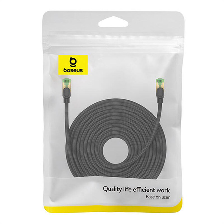 KABEL SIECIOWY W OPLOCIE KAT. 8 BASEUS ETHERNET RJ45, 40GBPS, 20M (CZARNY)
