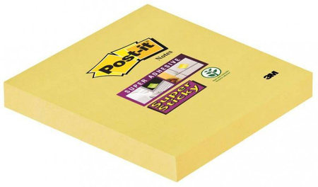KARTECZKI SAMOPRZYLEPNE 76X76MM 3M POST-IT® SUPER STICKY 654-6SSCY-EU ŻÓŁTE 90 KART
