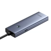 Hub Baseus UltraJoy Series Lite 4-Port (USB do USB 3.0*3+RJ45*1+USB-C 5V) (szary)