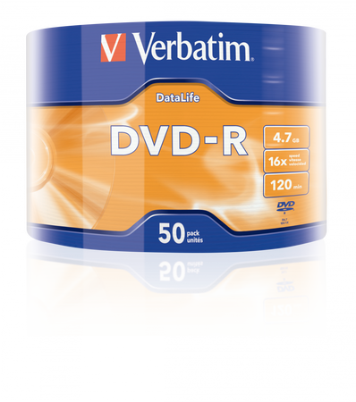 VERBATIM DVD-R, MATT SILVER, 43791, 4.7GB, 16X, WRAP, 50-PACK, BEZ MOŻLIWOŚCI NADRUKU, 12CM, DO ARCHIWIZACJI DANYCH