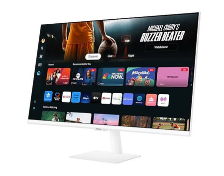 SAMSUNG MONITOR 32 CALE SMART M70D VA 3840X2160 UHD 16:9 2XHDMI 3XUSB 2.0 1XUSB-C (65W) 4MS 60HZ WIFI/BT GŁOŚNIKI PŁASKI BIAŁY 2YD2D