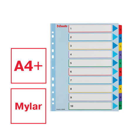 PRZEKŁADKI 1-10 A4 MAXI ESSELTE 100208 MIX
