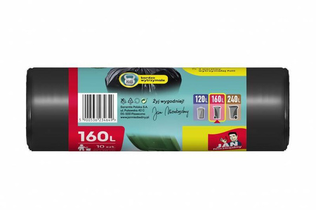 WORKI LDPE JAN NIEZBĘDNY CZARNE 160L 10 SZT