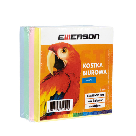 KOSTKA BIUROWA NIEKLEJONA 85X85X35MM EMERSON MIX KOLORÓW