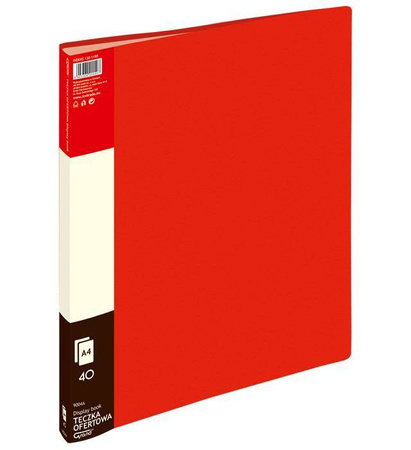 ALBUM OFERTOWY A4 GRAND 9004 120-1198 CZERWONY PVC 40 KIESZENI