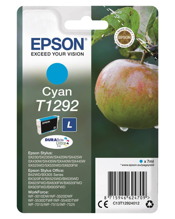 TUSZ ORYGINALNY EPSON T1292 C13T12924012 CYAN 7 ML