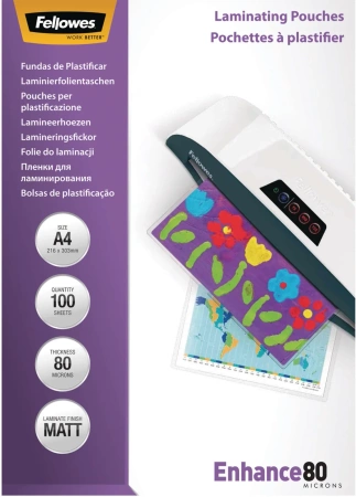FOLIA DO LAMINOWANIA A4 FELLOWES 5452103 MATOWA 80MIC 100 SZT