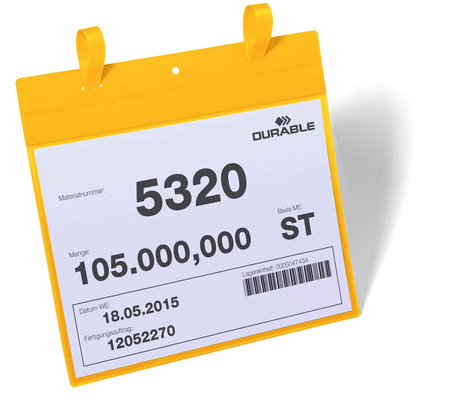 KIESZEŃ MAGAZYNOWA Z PASKAMI MONTAŻOWYMI POZIOMA A4 DURABLE 175104 ŻÓŁTA 50 SZT