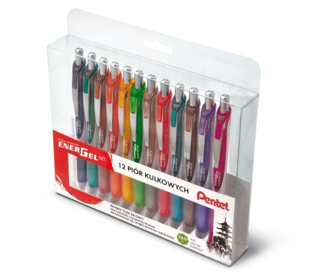 DŁUGOPIS KULKOWY PENTEL ENERGEL BL77-ST12PL MIX*12 12SZT