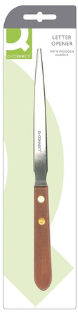 NÓŻ DO KOPERT Q-CONNECT DREWNO/SREBRNY 220MM