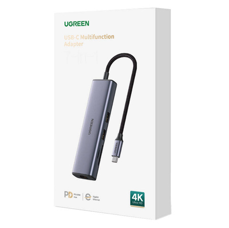 ADAPTER HUB UGREEN REVODOK CM512, USB-C DO 2X USB 3.0, HDMI, RJ45, SD/TF