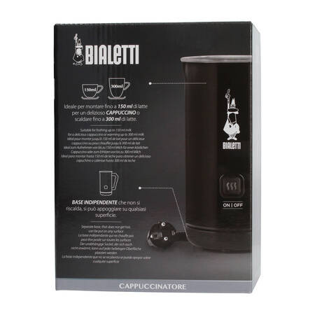 BIALETTI MILK FROTHER MKF02 NERO - ELEKTRYCZNY SPIENIACZ DO MLEKA CZARNY