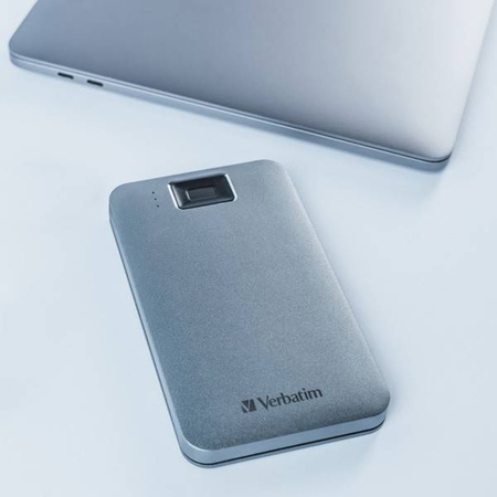 VERBATIM ZEWNĘTRZNY DYSK TWARDY, EXECUTIVE FINGERPRINT SECURE HDD, 2.5", USB 3.0 (3.2 GEN 1), 2TB, 53653, SZARY, SZYFROWANY Z CZYT