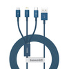 KABEL USB 3W1 BASEUS SUPERIOR SERIES, USB DO MICRO USB / USB-C / LIGHTNING, 3.5A, 1.5M (NIEBIESKI)