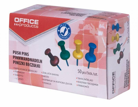PINEZKI TABLICOWE KOLOROWE OFFICE PRODUCTS 50SZT
