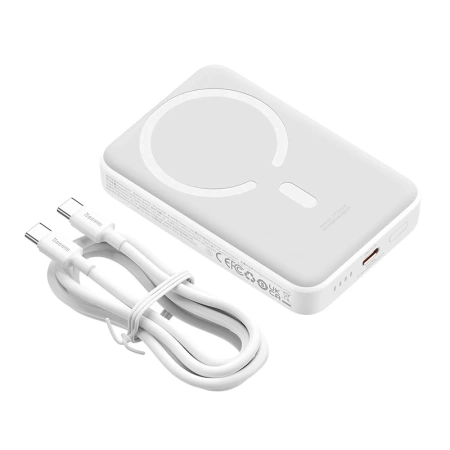 POWERBANK MINI BASEUS 10000MAH, USB-C 30W (BIAŁY)