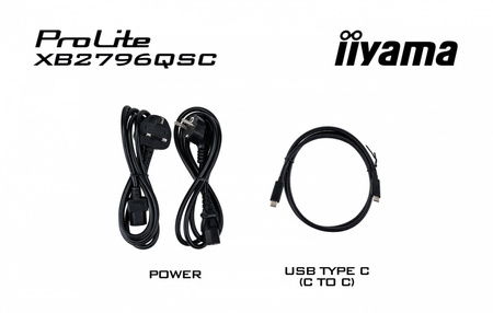 IIYAMA MONITOR PROLITE 27 CALI XB2796QSC-B1 IPS,QHD,HDMI,USB-C (PD 65W),75HZ, 350CD, 1XUSB 3.2 , 1XUSB-C, 2X2W, HAS 150/PIVOT/OBRÓT STOPY 360ST