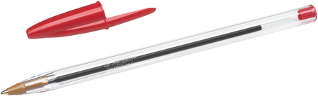 Długopis BIC CRISTAL 847899 czerwony 1.0mm przezroczysta obudowa