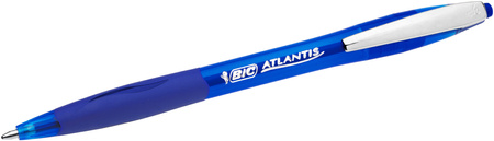 Długopis automatyczny z metalowym klipem z gumowym uchwytem BIC ATLANTIS SOFT 9021322 niebieski 1.0mm niebieska obudowa
