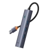 Hub 4w1 Baseus UltraJoy USB-A do USB 3.0 + RJ45 (szary)