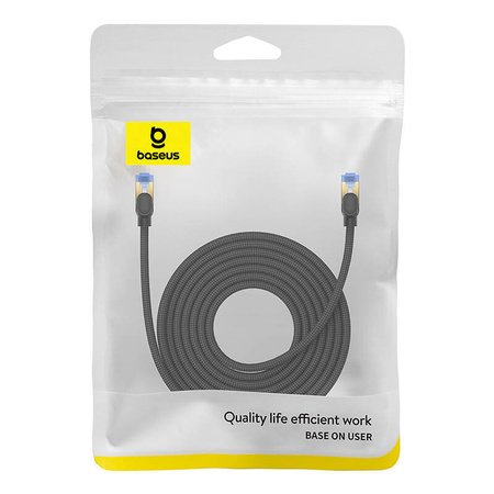 KABEL SIECIOWY W OPLOCIE KAT. 7 BASEUS ETHERNET RJ45, 10GBPS, 8M (CZARNY)