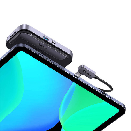 HUB 4W1 BASEUS PADJOY SERIES USB-C DO USB 3.0 + HDMI + USB-C PD + JACK 3.5MM (SZARY)