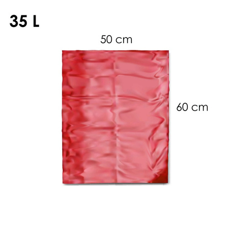 WORKI NA ŚMIECI LDPE CZERWONE 35L 50SZT