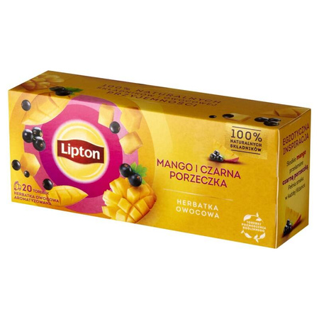 HERBATA OWOCOWA MANGO I CZARNA PORZECZKA LIPTON 20 TOREBEK