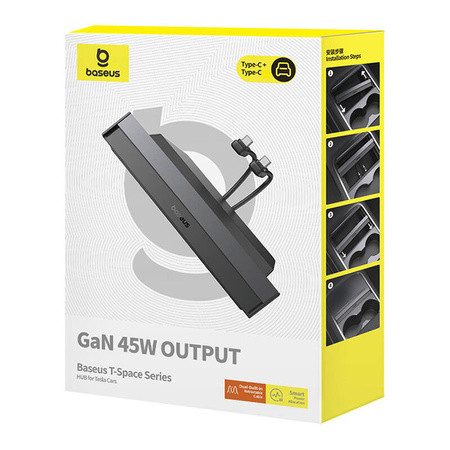 Hub BASEUS T-Space USB-C-Lightning (czarny)