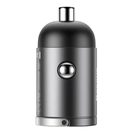 Mini ładowarka samochodowa Baseus Tiny Star USB-C, QC 4.0+, PD, 30W (szara)