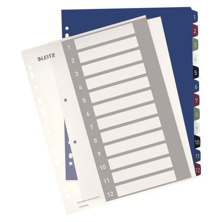 Przekładki 1-12 A4 LEITZ STYLE do nadruku 12380000 plastikowe