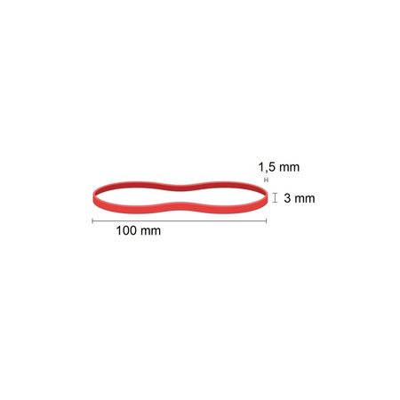 GUMKI RECEPTURKI 100X1,5X3 ŚR.60 1KG CZERWONE