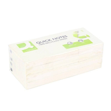 KARTECZKI SAMOPRZYLEPNE 38X51MM Q-CONNECT 100% RECYCLED ŻÓŁTE 3X100KART