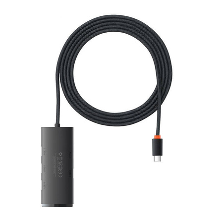 HUB 4W1 BASEUS LITE SERIES USB-C DO 4X USB 3.0 + USB-C, 2M (CZARNY)