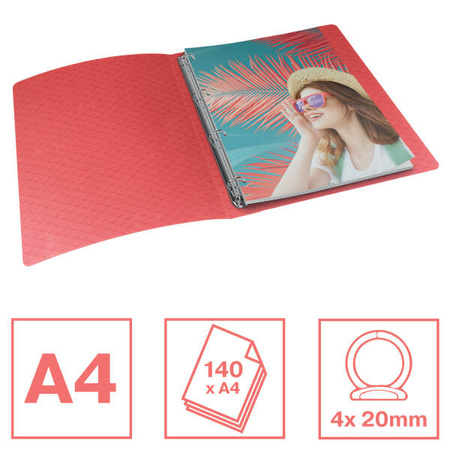 SEGREGATOR A4 ESSELTE COLOUR'BREEZE 628437 KORALOWY 4-RINGOWY 