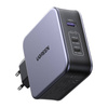 Ładowarka sieciowa UGREEN CD289, 2x USB-C, 1x USB-A, GaN, 140W, Kabel 2m (szary)