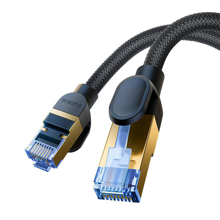 KABEL SIECIOWY W OPLOCIE KAT. 7 BASEUS ETHERNET RJ45, 10GBPS, 3M (CZARNY)