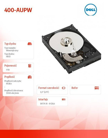 DELL #1TB 7.2K SATA 6GBPS 3.5 NON HOT-PLUG