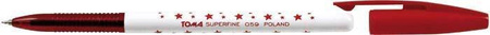 DŁUGOPIS JEDNORAZOWY TOMA SUPERFINE TO-059 2 2 CZERWONY 0.5 OB. W GWIAZDKI