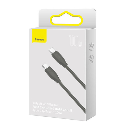 KABEL USB-C DO USB-C BASEUS JELLY, 100W, 1,2M (CZARNY)