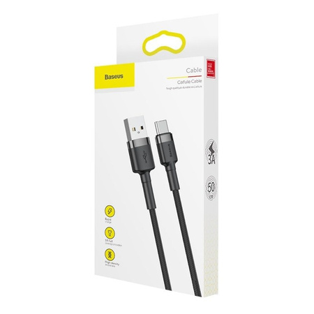 Kabel BASEUS Cafule USB-A-USB-C 2m (szaro-czarny)