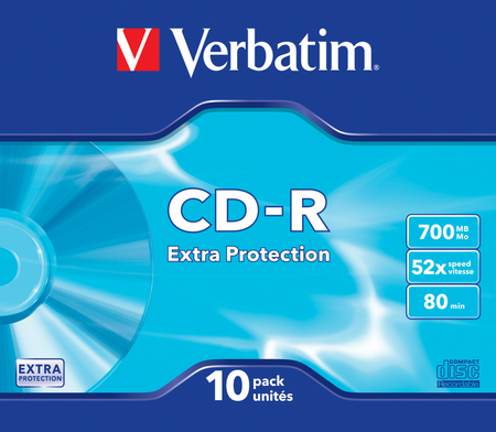 PŁYTA CD-R 700MB 52X VERBATIM DATALIFE 43415 SLIM 10 SZT.