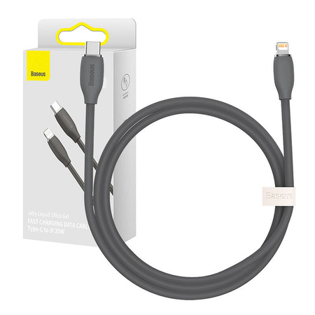 KABEL USB-C DO LIGHTNING BASEUS JELLY, 20W, 1,2M (CZARNY)